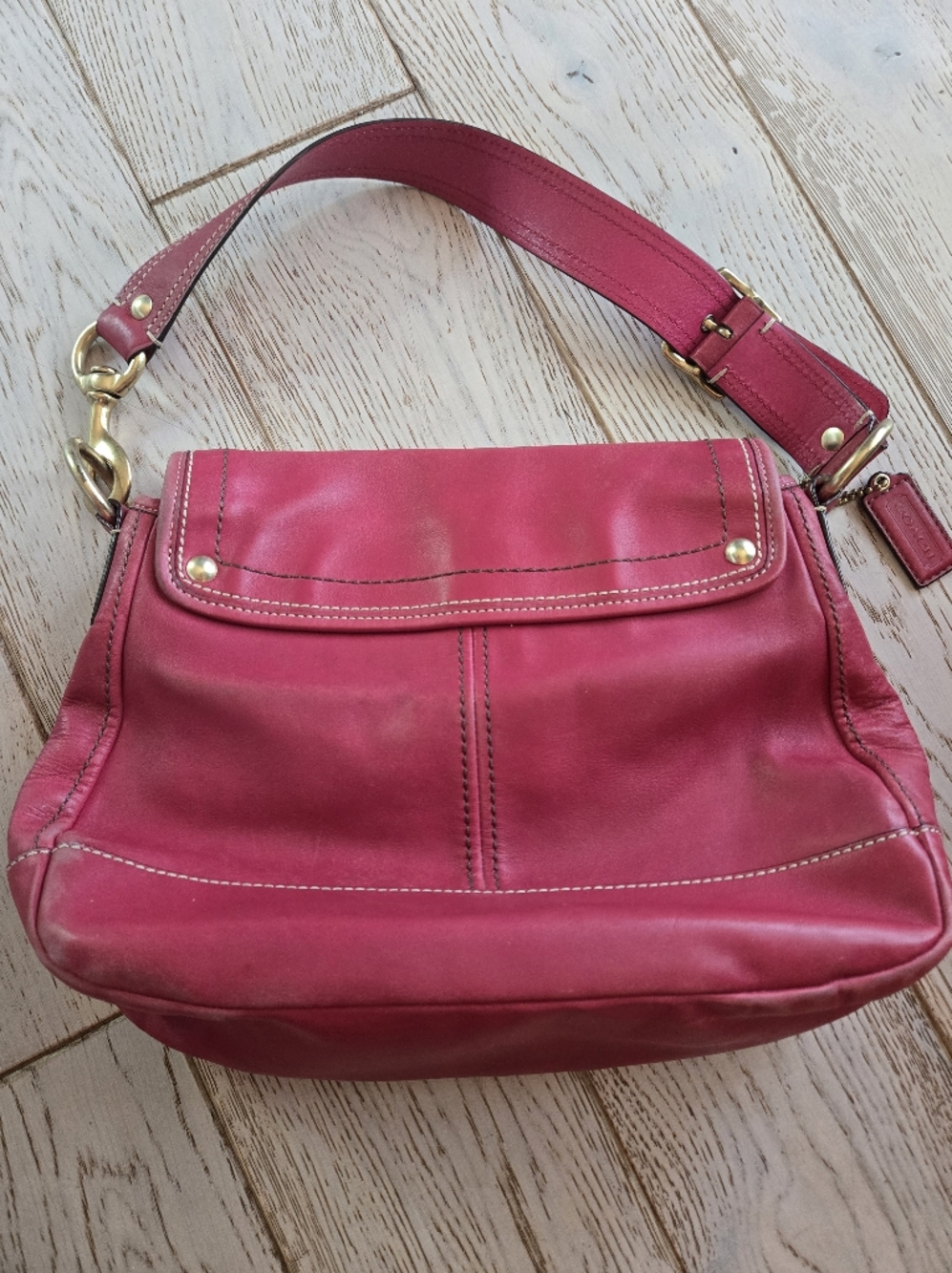COACH Ali Turn-lock Shoulder Bag Raspberry 65th Anniversary Legacy Vintage Y2K - Picture 11 of 11